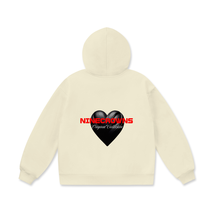 PRE-ORDER Black Hart Graphic Oversized Heavyweight Fleece Hoodie