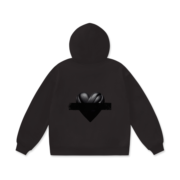 PRE-ORDER Black Hart Oversized Heavyweight Fleece Hoodie