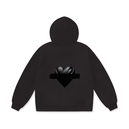 PRE-ORDER Black Hart Oversized Heavyweight Fleece Hoodie